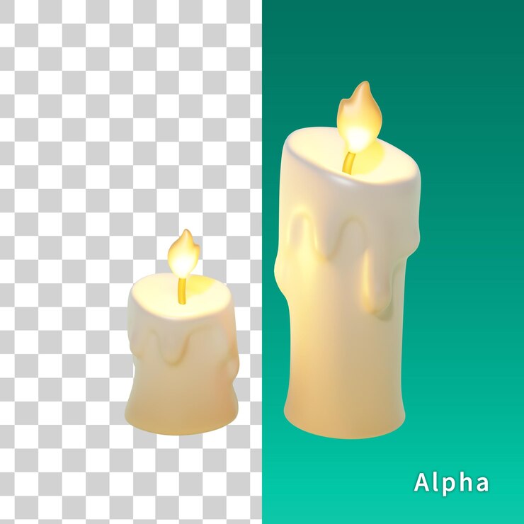 PSD dos tipos de velas 3d render