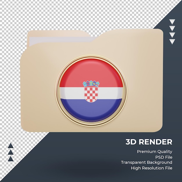 Dossier 3d Drapeau Croatie Rendu Vue De Face