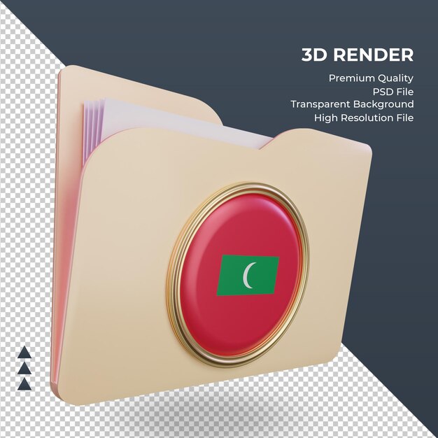 Dossier 3d Drapeau Maldives Rendu Vue De Gauche