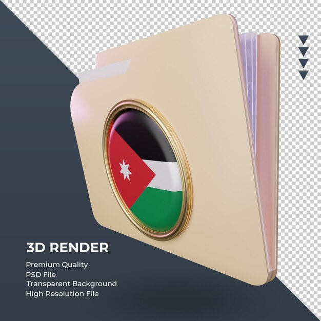 Dossier 3d Rendu Du Drapeau De La Jordanie Vue De Droite