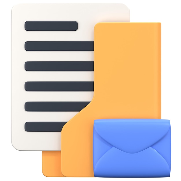 dossier de message avec signe d'enveloppe Icon 3D Illustration de style poly bas