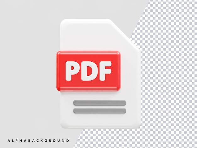 PSD un dossier rouge avec un bouton rouge indiquant pdf.