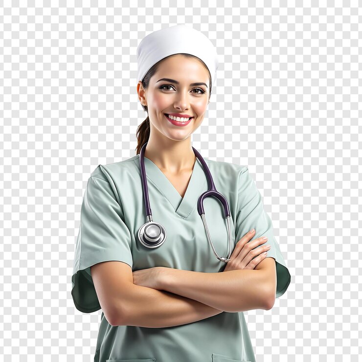 PSD dottoressa sullo sfondo trasparente
