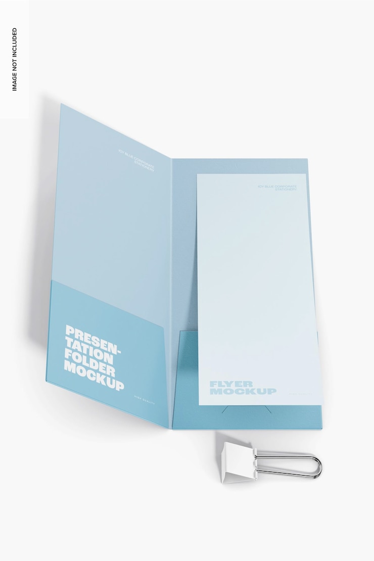 PSD double pocket presentation folder mockup