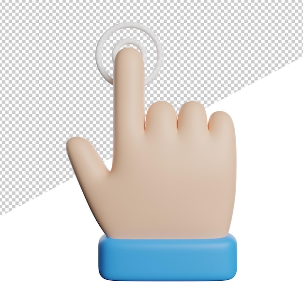 Double Tap Cliquez sur l'illustration de l'icône de rendu 3d vue de face sur fond transparent