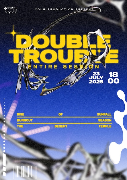 Double Trouble Sessão inteira Evento flyer Poster