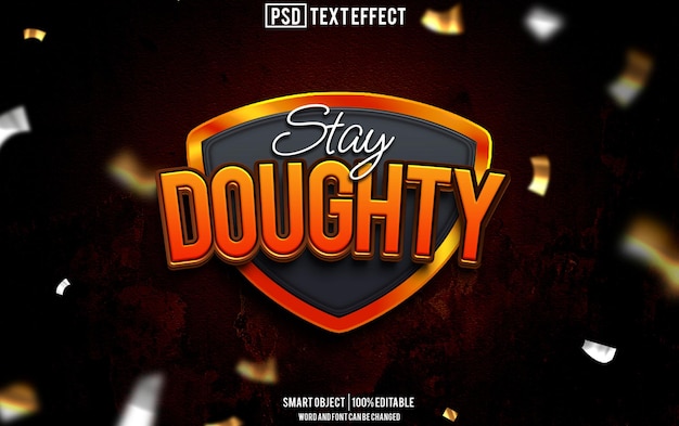 dougty text effect font editable typography 3d text