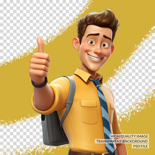 PSD doutor de desenho animado 3d com clipart png pad3d de fundo isolado transparente