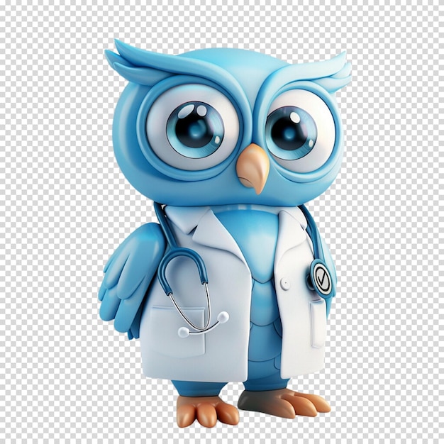 PSD doutor owl cute isolado em fundo transparente