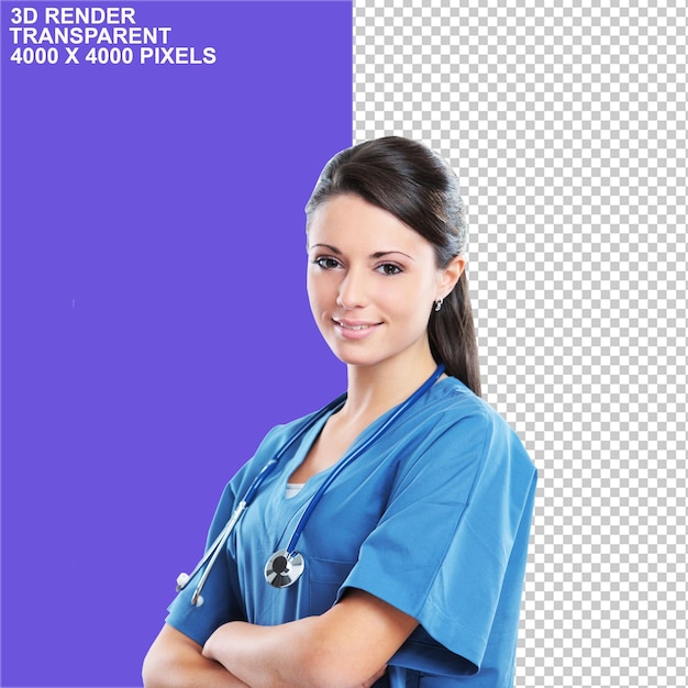 PSD doutor senhora doutor enfermeira senhora doutor com clip board braços dobráveis doutor ilustração robótico.