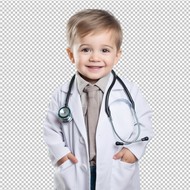 PSD doutor sorridente no laboratório