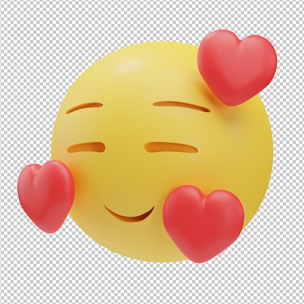 PSD doux amour emoji illustration 3d