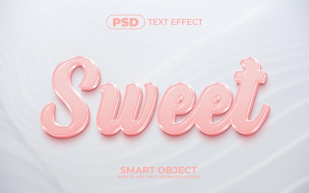 Doux Effet De Texte Modifiable 3d Psd Avec Fond Premium