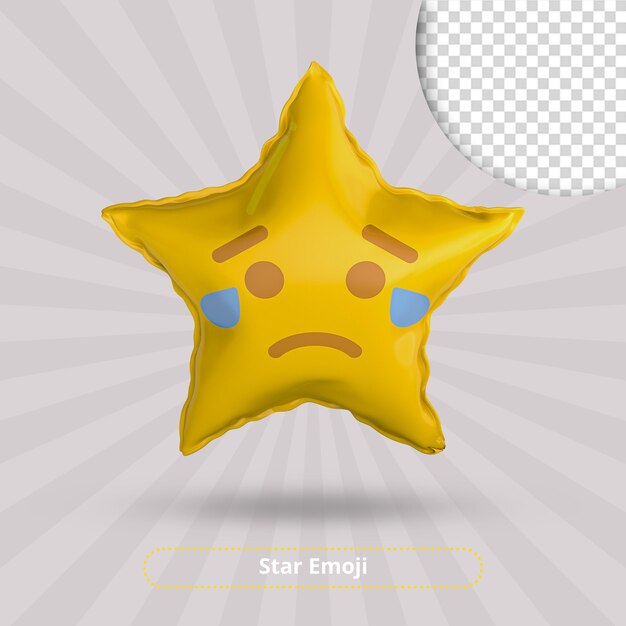 Download de renderização 3d emoji estrela chorando