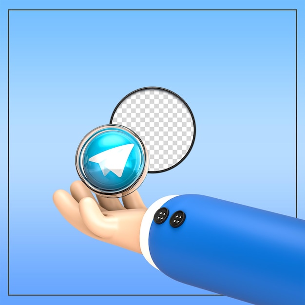 Download dell'icona del telegramma della mano del fumetto 3D