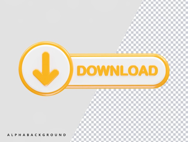 Download-Symbol, das die 3D-Illustration transparent darstellt