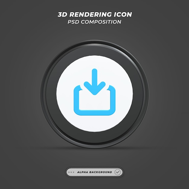 Download-symbol in 3d-rendering