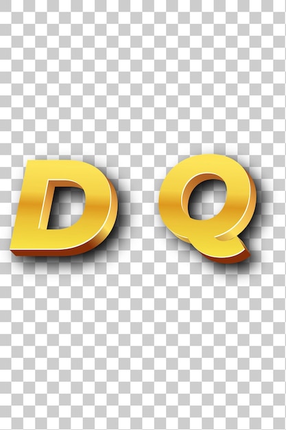 PSD dq gold-logo-symbol isolierter weißer hintergrund transparent