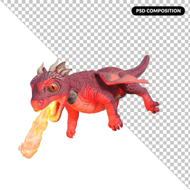 Drache mit einer flamme im maul