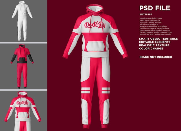 PSD drafting jersey hodie pantalones manga abierta