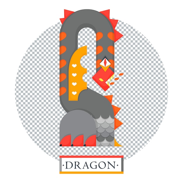 Dragão alado de fantasia lendária medieval