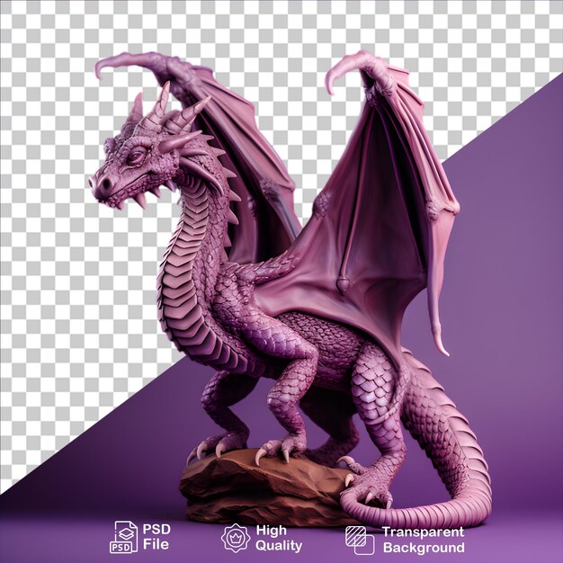 PSD dragão de fantasia roxo isolado em fundo transparente inclui arquivo png