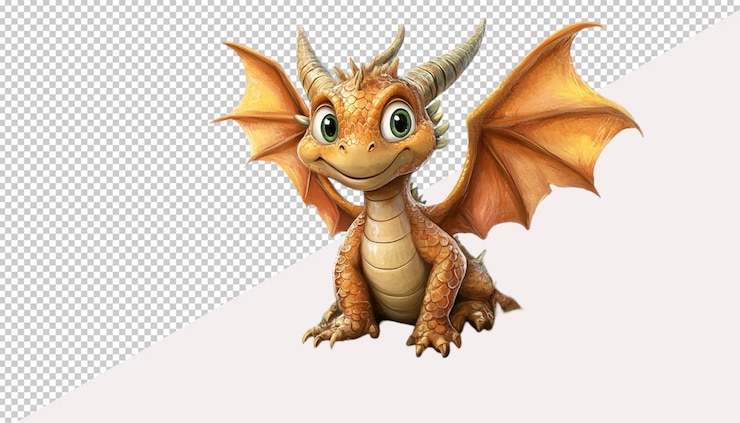 PSD drago su sfondo trasparente