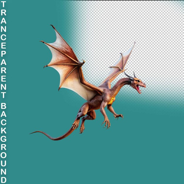 PSD dragon 3d model illustration on transparent background