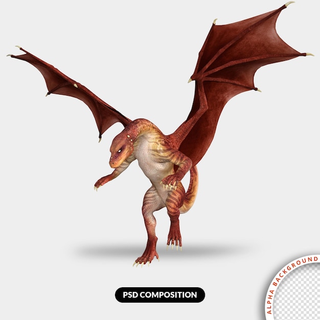 PSD dragon 3d-modellierungsillustration