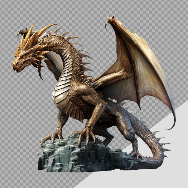 PSD dragón aislado sobre un fondo transparente png