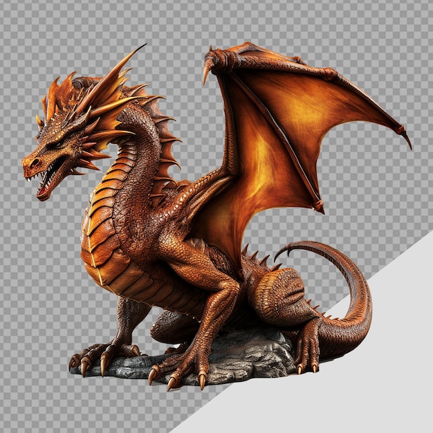 PSD dragón aislado sobre un fondo transparente png