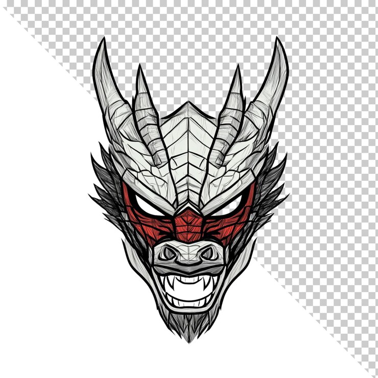 PSD dragón aislado sobre un fondo transparente