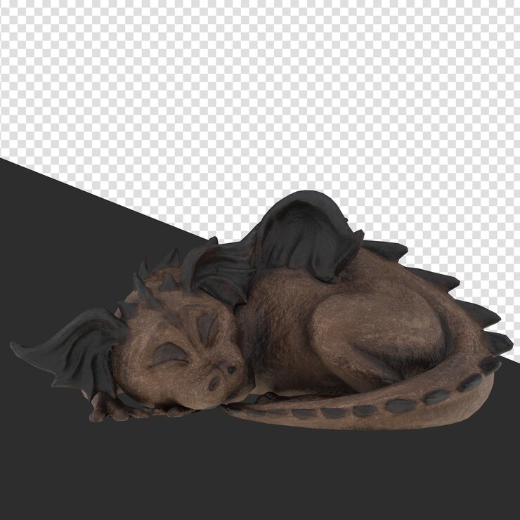 PSD dragón durmiente render 3d