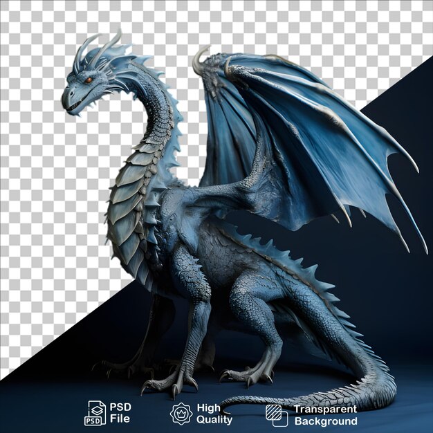 PSD dragón de fanstasy azul aislado en fondo transparente incluye archivo png