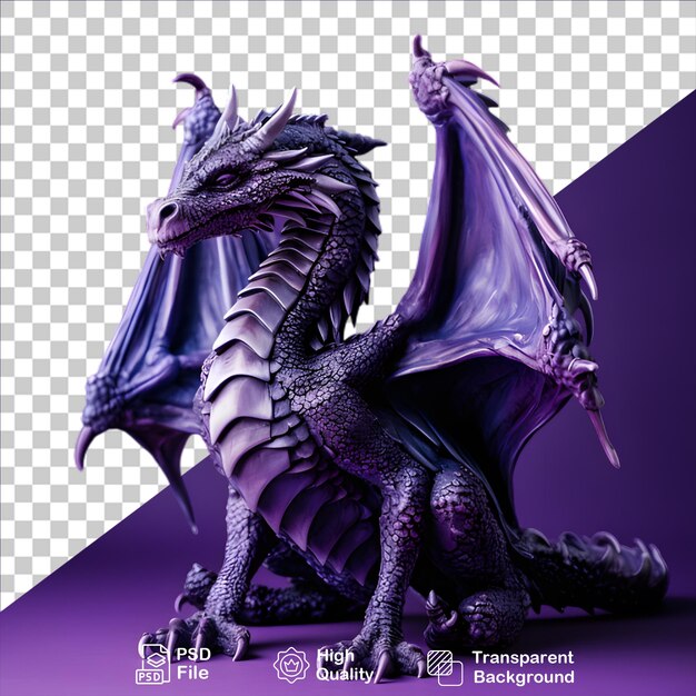 PSD dragón de fanstasy púrpura aislado en un fondo transparente incluye archivo png