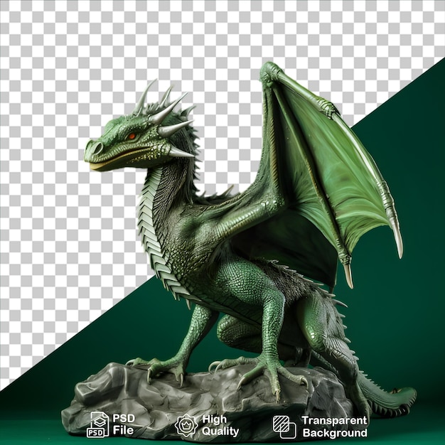 PSD dragón de fantasía verde aislado en fondo transparente incluye archivo png