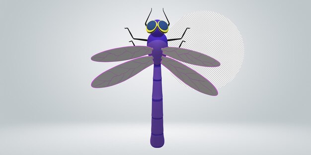 PSD dragon fly isolado em um fundo transparente