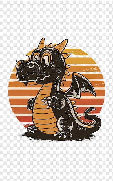 PSD un dragon avec un fond rouge