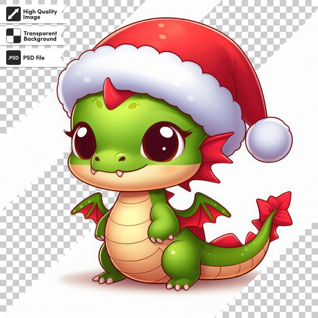 PSD dragón de navidad de año nuevo de psd en fondo transparente