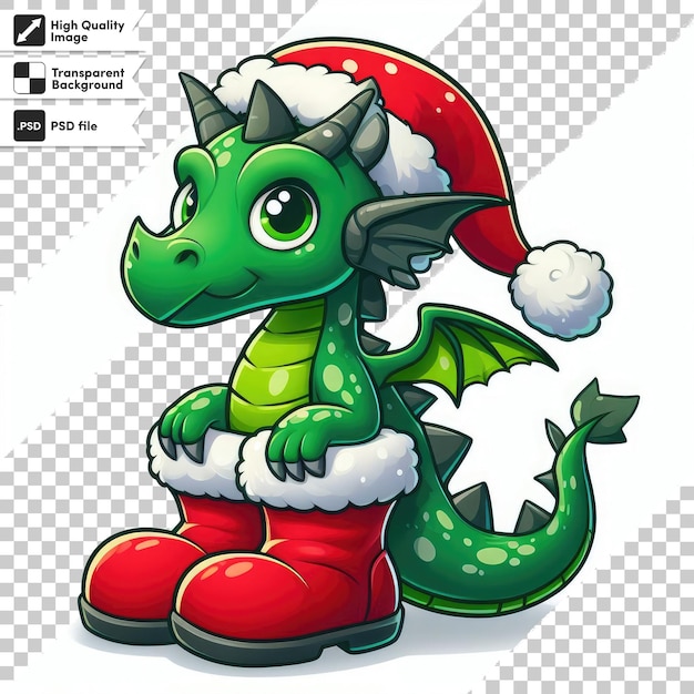 PSD dragón de navidad de año nuevo de psd en fondo transparente