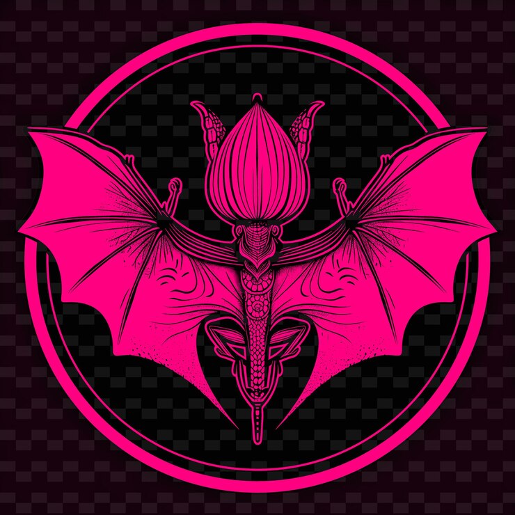 PSD un dragón rosa con un fondo rosa con un círculo rosa y las palabras " dragón " en él