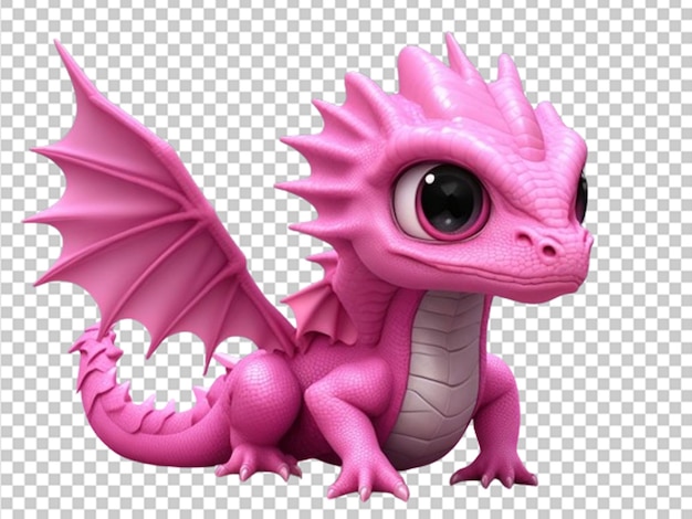 PSD el dragón rosado bebé 3d