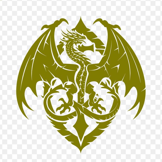 PSD dragón sobre un fondo verde
