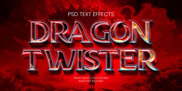 PSD dragon twister text-effekt