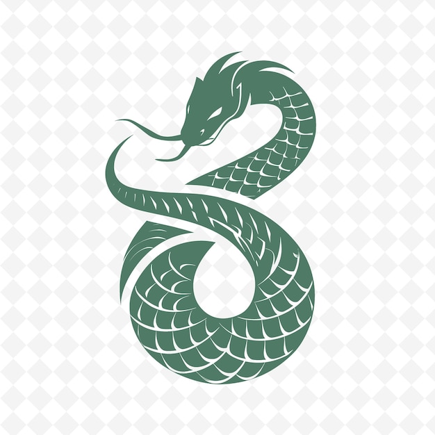 PSD un dragon vert avec un motif dessus