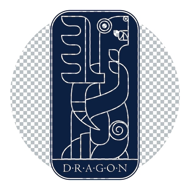 Dragon viking ailé fantaisie carte médiévale bleu foncé