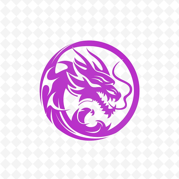 PSD un dragon violet avec un fond violet et un fond blanc