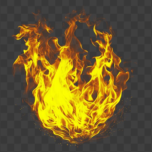 Dramáticas llamas ardientes con un resplandor de fuego realista aisladas sobre un fondo transparente
