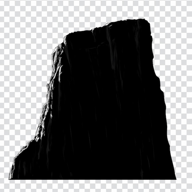 Dramático escuro acantilado monocromático cara de roca silueta montaña sombreado pico arte abstracto