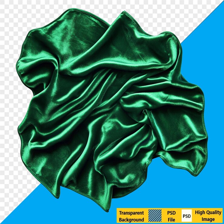 PSD drapado de seda verde esmeralda
